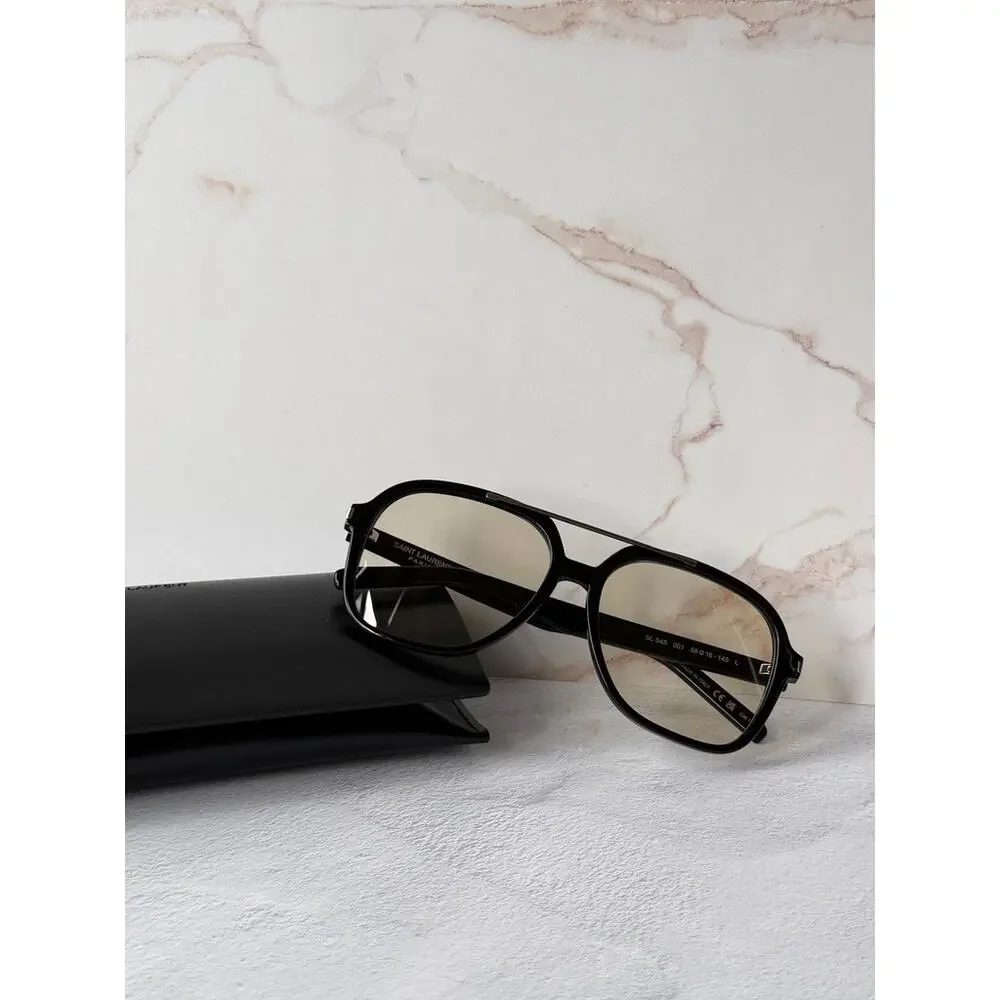 NEW Saint Laurent SL545 Black Aviator Sunglasses